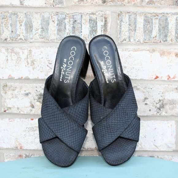 Coconuts by Matisse Chunky Heels Women's 8M Black Snakeskin Print NWOT - Picture 1 of 7